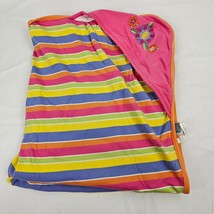Vintage Little Me Pink Purple Blue Green Yellow Flower Stripe Baby Blanket Girl - £63.30 GBP