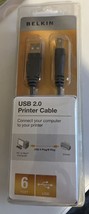 Belkin USB 2.0 Printer Cable - 6 Feet Printer Cable New PC or Mac USB APlugBPlug - £7.62 GBP