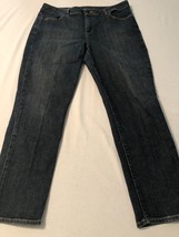 Talbots Women&#39;s Jeans Blue 5 Pocket Curvy Slim Ankle Stretch Size 14 X 28 - $21.04