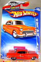 2010 Hot Wheels #162 Hot Auction 4/10 &#39;55 CHEVY BEL AIR Orange Varia w/Chrome5sp - £10.64 GBP