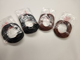 Waxed Faux Leather Cord Black And Brown 2mm 1.5mm 30ft - £3.90 GBP