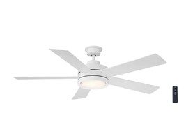 Home Decorators Baxtan 56” LED Indoor White Ceiling Fan 1007417237 NewOB L 1101 - £83.97 GBP