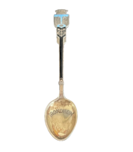 Trondheim Norway Blue Enameled and Sterling Silver Souvenir Spoon - £19.41 GBP
