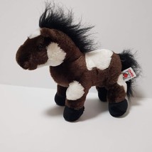 Ganz Webkinz Pinto Horse Plush Stuffed Animal Brown White 9&quot; NO CODE - £7.40 GBP
