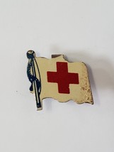 VINTAGE AMERICAN RED CROSS LAPEL PIN FLAG SHAPED - £7.80 GBP