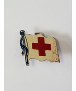 VINTAGE AMERICAN RED CROSS LAPEL PIN FLAG SHAPED - £7.81 GBP