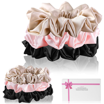 Silk Satin Scrunchies for Women 6 Pack - Assortment Sizes Soft Stylish S... - $10.36