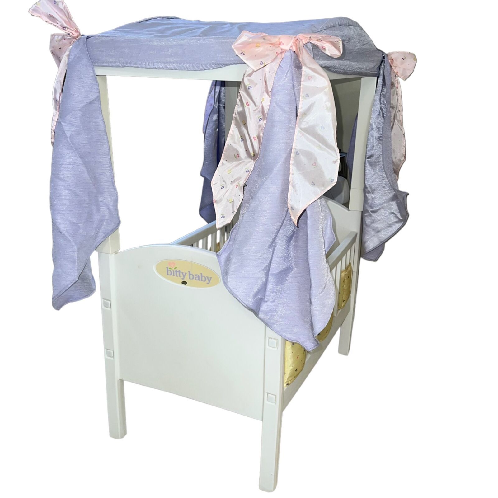 American Girl Doll Bitty Baby White Canopy Crib Bed Vintage Houses