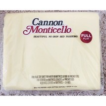 Vintage Cannon Monticello Full Yellow Flat Top Sheet 50% Cotton 50% NIP - $19.74