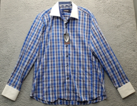 Via Uomo Shirt Men Size 1 Multi Plaid Classic Fit Long Sleeve Collar Button Down - $27.76