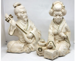 Universal Statuary Corp Chicago ASIAN MAN &amp; WOMAN 1962 S741R S741L Resin... - $69.00
