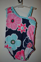 Circo Baby Girls One Piece Swimsuit Size 12M  NWT Pink Flowers UPF 50+ - £6.79 GBP