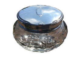 Sterling Silver Top Cut Glass Dresser Jar Circa 1915-35 NOT SCRAP Vintage Vanity - £67.76 GBP