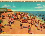 Bathing Beach Boardwalk Looking North Rehoboth beach DE Linen Postcard A7 - £4.09 GBP