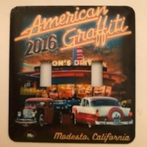 American Graffiti Metal Switch Plate Double Toggle Cars TV - $9.25