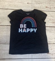 The Children’s Place Girl’s Be Happy Graphic T-shirt  Gray Size XXL 16 - £2.98 GBP