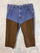 Wrangler Pro Gear Upland Canvas Brush Pants Denim Blue Jeans Mens 42 X 24 - £31.46 GBP