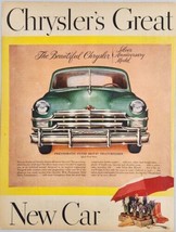 1949 Print Ad Chrysler Silver Anniversary Model Cars Fluid Drive Transmi... - $20.68
