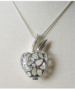 18&quot; Snake Chain With Heart Locket Charm Pendant Sterling Silver Plated - $8.49