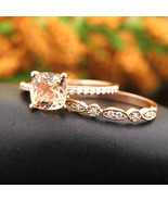 1.65CT Imitación Amortiguador Morganita Y Diamante Compromiso Boda Novia... - $205.85 CAD