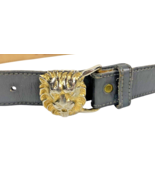 Anne Klein for Calderon Belt Size S Gray Lion Head Gold Metal Preppy Old... - $29.63