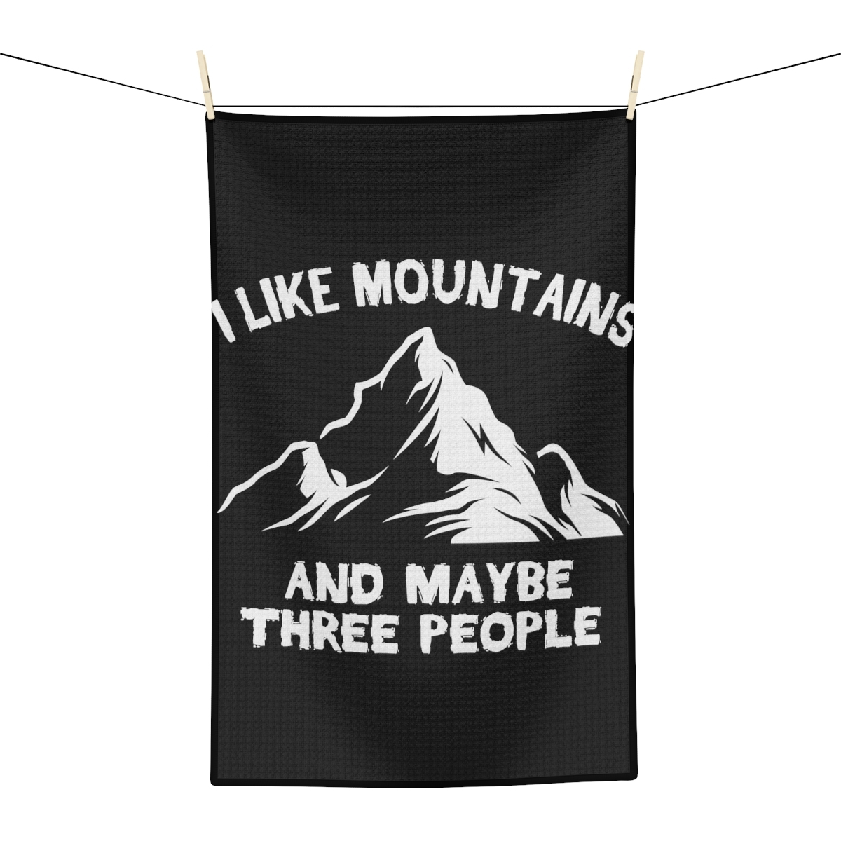 Humorous Kitchen "I Like Mountains" Tea Towel - Microfiber, Durable, Quick Dryin - $18.54