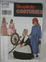 Simplicity 9708 Costume Pattern S M L Girls Puritan Centennial 18th 19th Century - £4.35 GBP