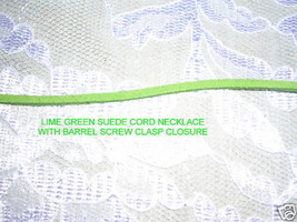 NEW CUSTOM FUN LIME GREEN COLOR SUEDE LACE LEATHER CORD NECKLACE 24 INCH - $6.99 CAD