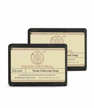 Lot of 2 Khadi Natural Herbal Neem Charcoal Soaps Ayurvedic Skin Face Body Care - £12.01 GBP