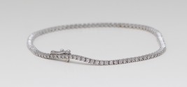 14k White Gold Round Classic Diamond Tennis Bracelet (1.08 Ct G-h VS Clarity) - £1,323.77 GBP