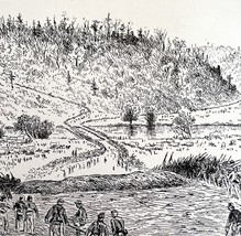 Retreat Across Rappahannock River Valley 1882 Victorian Military Art DWAA8 - $373.29 MXN