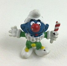 Smurfs Peyo Schleich Vintage PVC Germany 2&quot; Figure 1977 Clown Jokester Happy Toy - £10.09 GBP