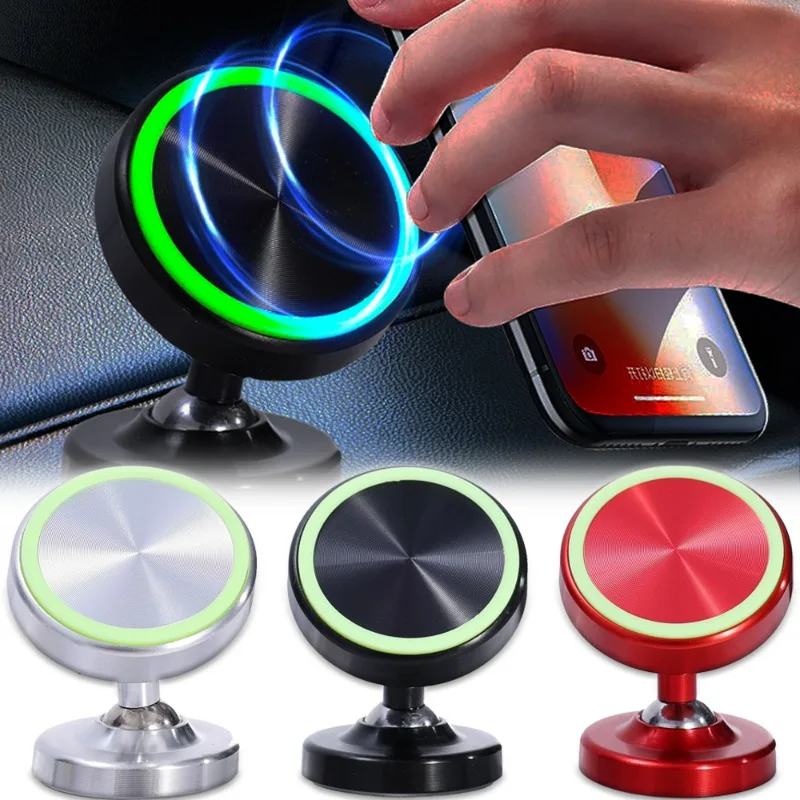 Car Mounted Magnetic Phone Holder Universal Automatic Dashboard Night Light - £12.34 GBP+