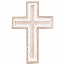 Creative Brands Faithworks Wooden Wall Cross, 18-Inch, Layered Wire - £21.83 GBP