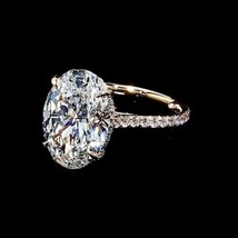 Solitario Anello Fidanzamento Matrimonio 2.5Ct Ovale Diamanti Finti Rosa Dorato - £97.09 GBP