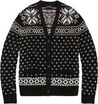 Polo Ralph Lauren Sz XL Fair Isle Cardigan Sweater Nordic Cashmere Blend $298! - £88.41 GBP