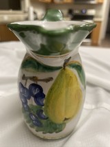 Hand Painted Deruta Italy Small Pitcher Pear And Grapes 4 3/4 In - £11.64 GBP