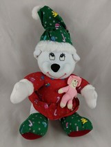 Trendmasters Christmas White Bear Plush 12 Inch 1995 Stuffed Animal toy - £8.64 GBP