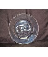 Old Vintage Clear Glass 7-3/4" Plate Interlocking Wedding Rings Center U... - $9.89