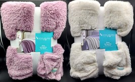 $60 Koolaburra by Ugg Shae Soft Sparkle Fur Throw Blanket-Orchid Purple or White - £31.24 GBP