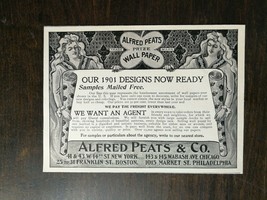 Vintage 1901 Alfred Peats &amp; Company Wall Paper Original Ad - £5.29 GBP