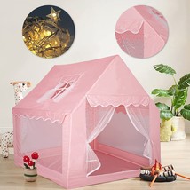 Pink Princess Castle Play Tent Kids Girls Playhouse Fr Indoor/Outdoor Game House - £53.02 GBP