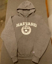 Champion Harvard University Classic Hoodie in Olive Green sz Small - £26.11 GBP