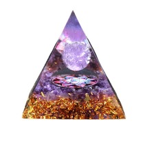 Natural Orgonite Pyramid Reiki Amethyst Energy Healing Chakra Meditation Orgone - £9.47 GBP