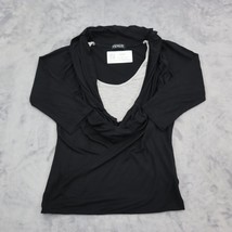 Venus Shirt Womens XS Black Long Sleeve Cowl Neck Pullover Casual Blouse - £20.14 GBP