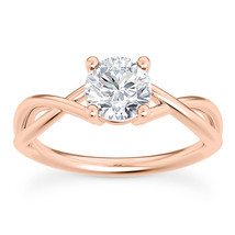 Diamond Solitaire Infinity Ring Round F SI1 Treated 14K Rose Gold 1.00 Carat - £1,910.46 GBP