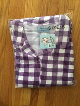 NWT Brand New AMANDA PAIGE Sleepwear Women&#39;s Purple Gingham Pajama Top Sz S - £7.97 GBP