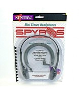 Vintage SENTRY SPYROS COILED CORD Gray Mini Stereo Headphone Ear Pads H0420 - £19.73 GBP