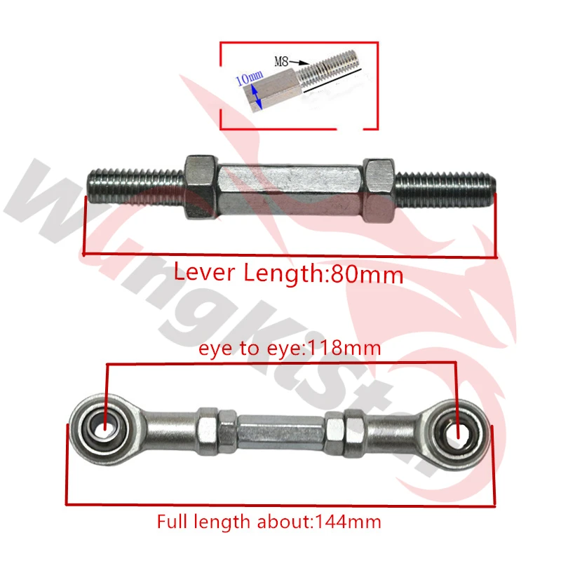 80-280mm Steering Tie Rod kit Ball Joint M8 Ball Joiner Bolt Tie Rod For Electri - £63.71 GBP