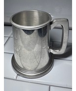 Vintage English Pewter Mug Beer Stein Loren Murchison Tankard Glass Bottom - $17.75